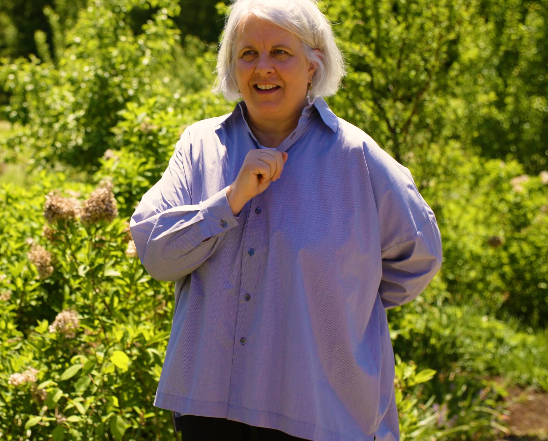 Marie Krane of Lotus Flower Farm conducting a tour.